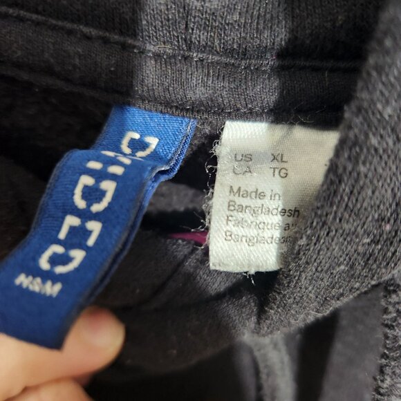 Divided H&M Hoodie Skater Was Here Cant Skate Skeleton Skateboard XL Black - Picture 8 of 13